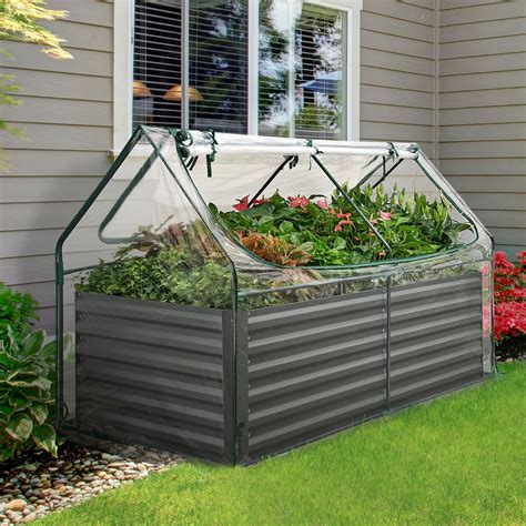 1 ft metal box|Quictent Raised Garden Bed with Cover Outdoor Galvanized .